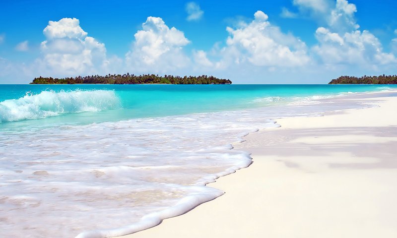Обои волны, море, пляж, острова, тропики, wave, sea, beach, islands, tropics разрешение 2560x1600 Загрузить