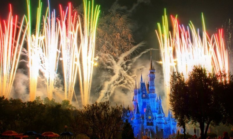 Обои сша, фейерверк, калифорния, парк диснейленд, usa, fireworks, ca, disneyland разрешение 2048x1638 Загрузить