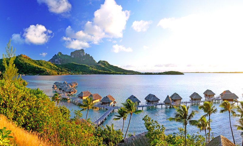 Обои море, отдых, бунгало, тропики, бора-бора, sea, stay, bungalow, tropics, bora bora разрешение 6280x4104 Загрузить