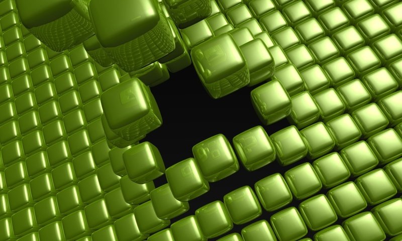 Обои кубики, зеленые, картинка, куб, квадрат, 3д, cubes, green, picture, cube, square, 3d разрешение 1920x1080 Загрузить