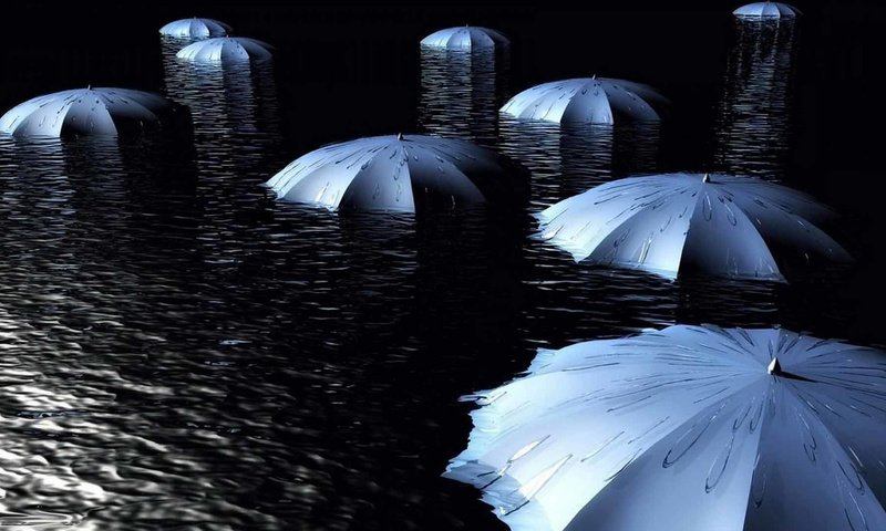 Обои дождь, зонт, зонтики, в воде, затопленные, зонты., проливной, rain, umbrella, umbrellas, in the water, flooded, umbrellas., pouring разрешение 1920x1080 Загрузить