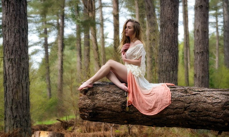 Обои лес, девушка, платье, блондинка, forest, girl, dress, blonde разрешение 1920x1200 Загрузить