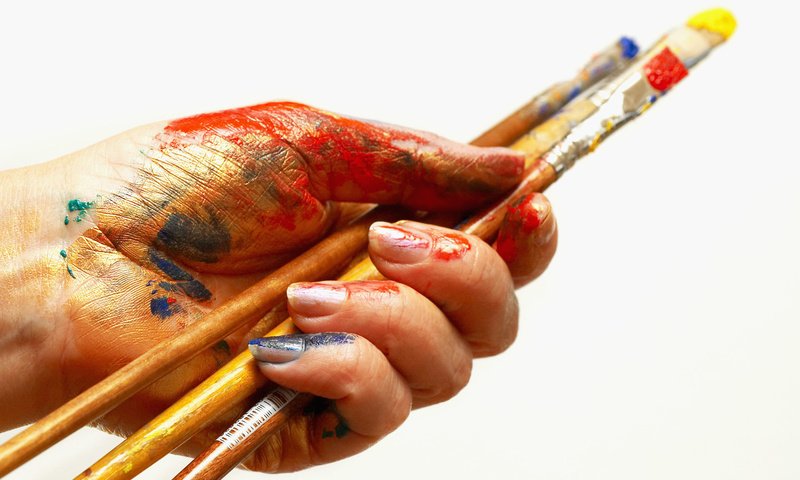 Обои рука, краски, кисточки, изобразительное искусство, hand, paint, brush, fine art разрешение 1920x1200 Загрузить