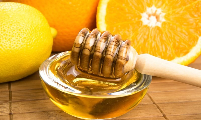 Обои фрукты, лимон, апельсин, мед, ложка, цитрусы, fruit, lemon, orange, honey, spoon, citrus разрешение 2880x1922 Загрузить