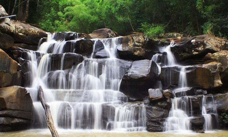 Обои деревья, природа, водопад, деревь, the nature, a waterfall, trees, nature, waterfall разрешение 2880x1920 Загрузить