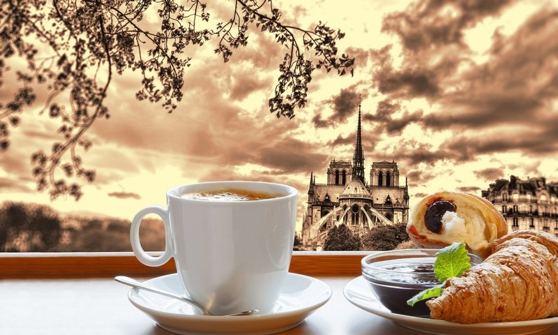 Обои кофе, нотр-дам, париж, джем, завтрак, кубок, круасан, круассан, франци, кафедральный, cathedral, coffee, notre dame, paris, jam, breakfast, cup, croissant, france разрешение 2880x1920 Загрузить