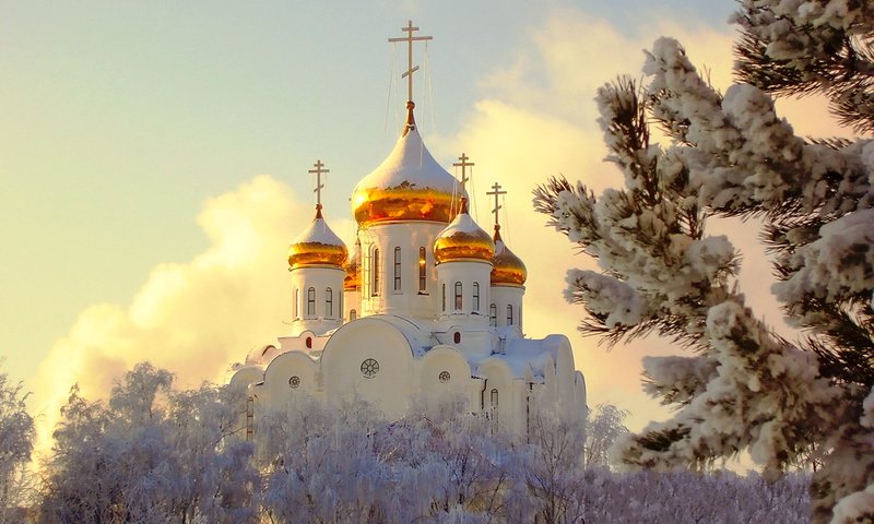 Обои зима, церковь, winter, church разрешение 1920x1380 Загрузить