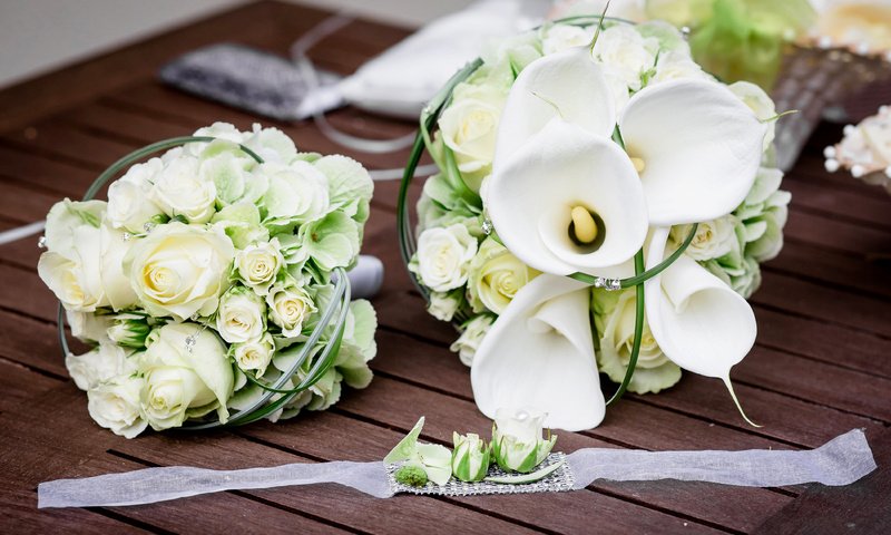 Обои розы, букет, белые, каллы, венчание, роз, букеты, roses, bouquet, white, calla lilies, wedding, bouquets разрешение 4200x2800 Загрузить