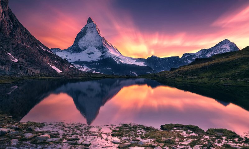 Обои озеро, горы, отражение, маттерхорн, lake, mountains, reflection, matterhorn разрешение 2000x1333 Загрузить