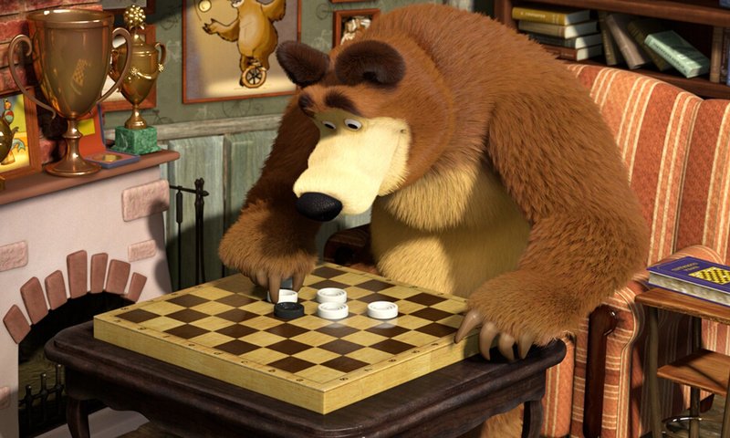 Обои шахматы, медведь, мультфильм, и, маша, biar, ches, chess, bear, cartoon, and, masha разрешение 1920x1080 Загрузить