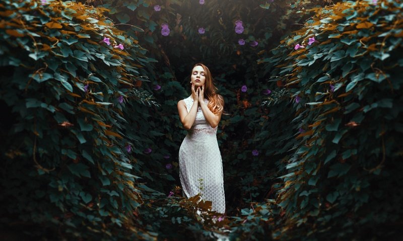 Обои цветы, природа, девушка, платье, ronny garcia, flowers, nature, girl, dress разрешение 2048x1417 Загрузить