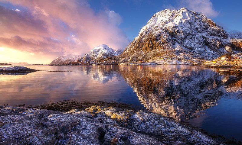 Обои небо, горы, скалы, море, норвегия, the sky, mountains, rocks, sea, norway разрешение 2500x1667 Загрузить