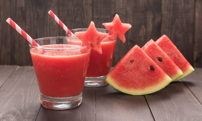 Обои арбуз, стаканы, сок, watermelon, glasses, juice разрешение 1920x1200 Загрузить