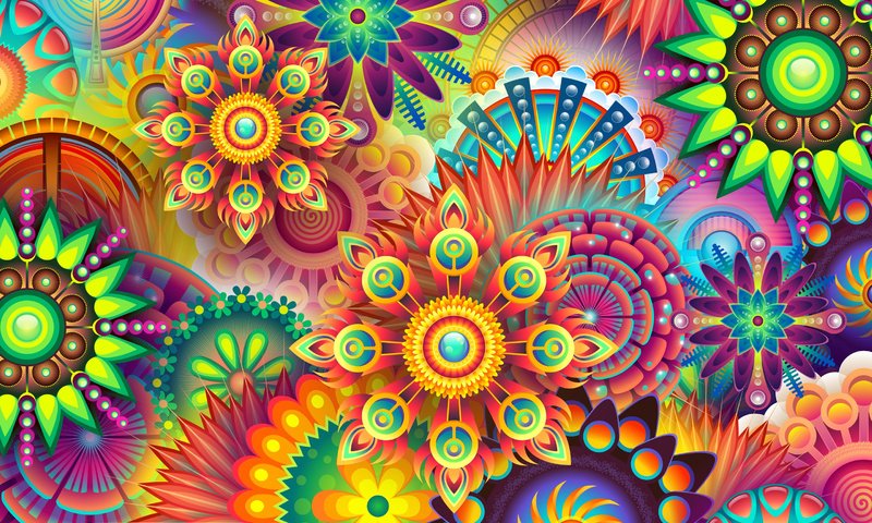 Обои цветы, абстракция, фон, узор, разноцветные, цвет, фрактал, flowers, abstraction, background, pattern, colorful, color, fractal разрешение 2880x1800 Загрузить