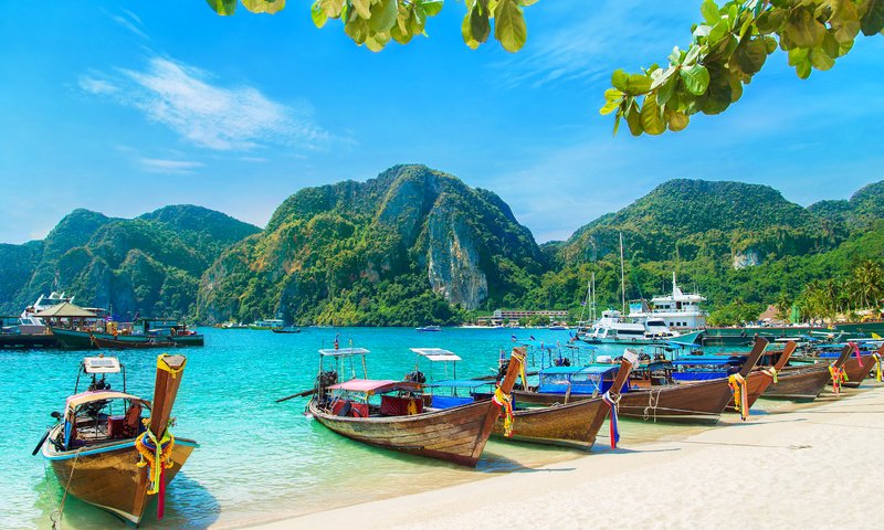 Обои море, пляж, лодки, таиланд, тропики, sea, beach, boats, thailand, tropics разрешение 2805x2000 Загрузить