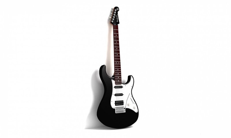 Обои гитара, черная, на, белом, фоне, guitar, black, on, white, background разрешение 1920x1200 Загрузить