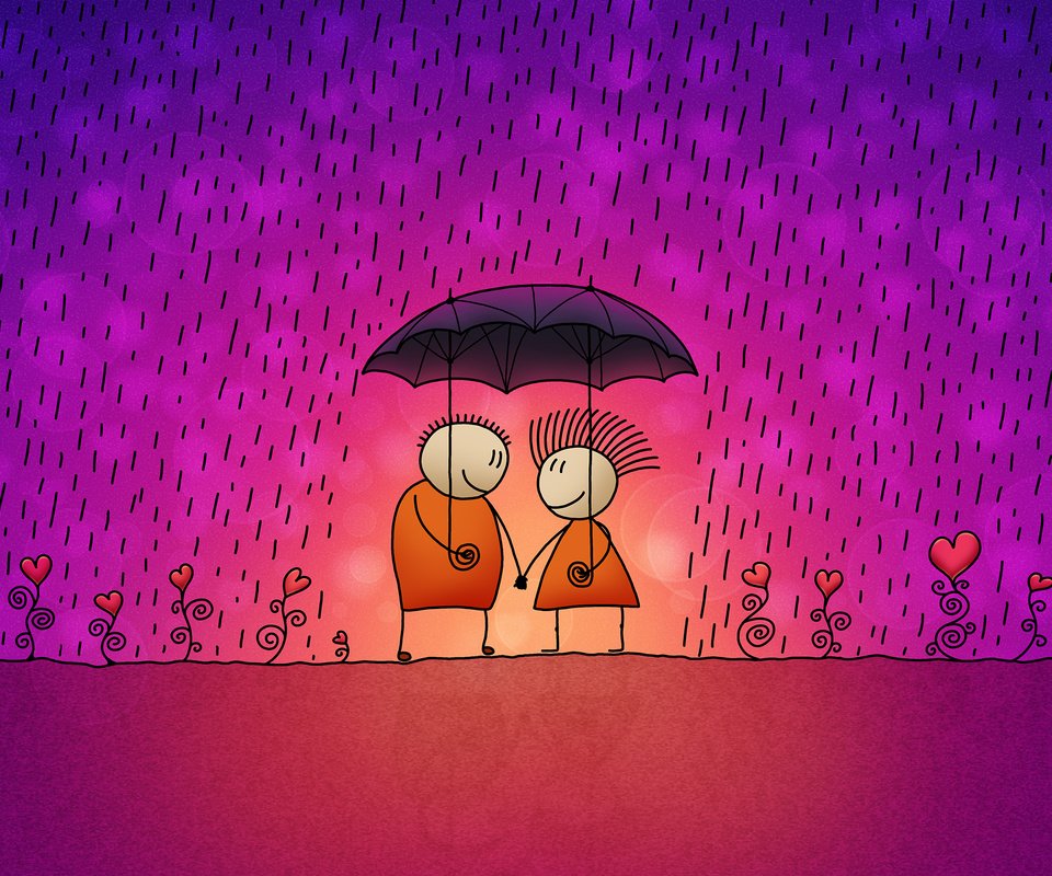 Обои дождь, любовь, зонт, rain, love, umbrella разрешение 2560x1600 Загрузить