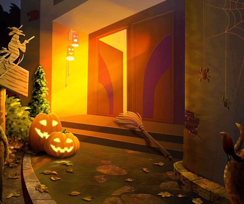 Обои хэллоуин, хеллоуин, ужастик, тыквы, halloween, horror, pumpkin разрешение 1920x1200 Загрузить