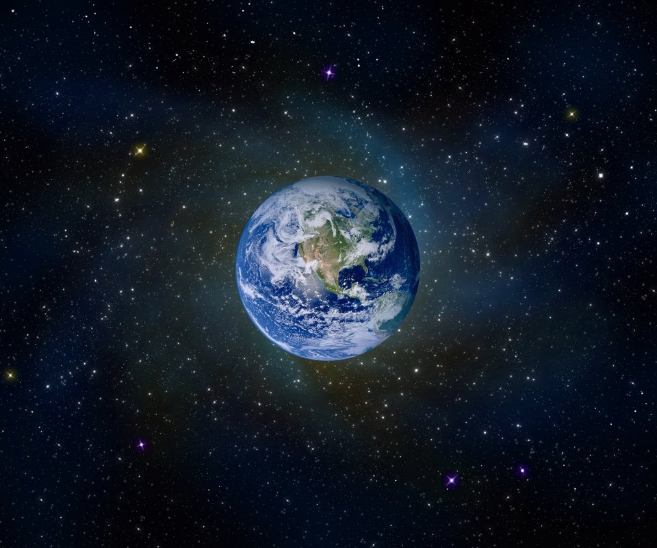 Обои земля, звезды, вселенная, earth, stars, the universe разрешение 2560x1600 Загрузить