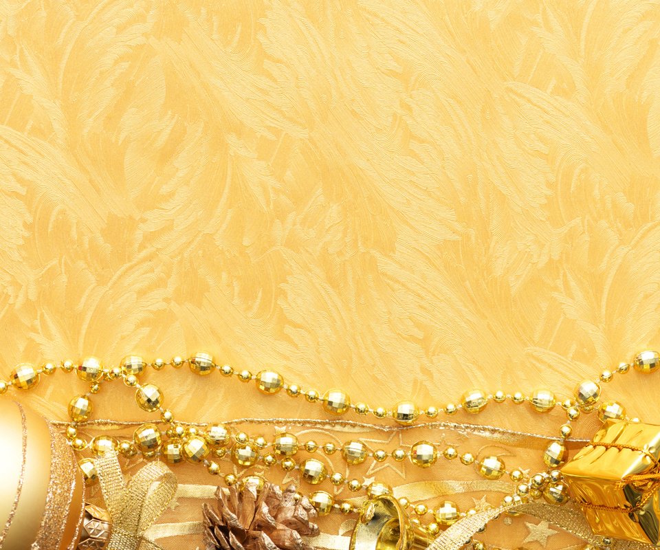 Обои новый год, зима, золотой фон, new year, winter, golden background разрешение 2560x1200 Загрузить