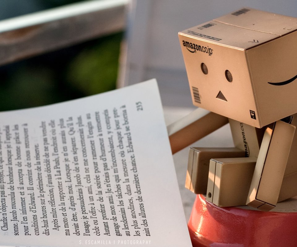 Обои робот, книга, данбо, korobochka, knizhka, картонный человечек, robot, book, danbo, cardboard man разрешение 1920x1200 Загрузить