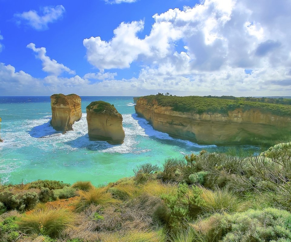 Обои скалы, берег, пейзаж, океан, австралия, rocks, shore, landscape, the ocean, australia разрешение 1920x1080 Загрузить