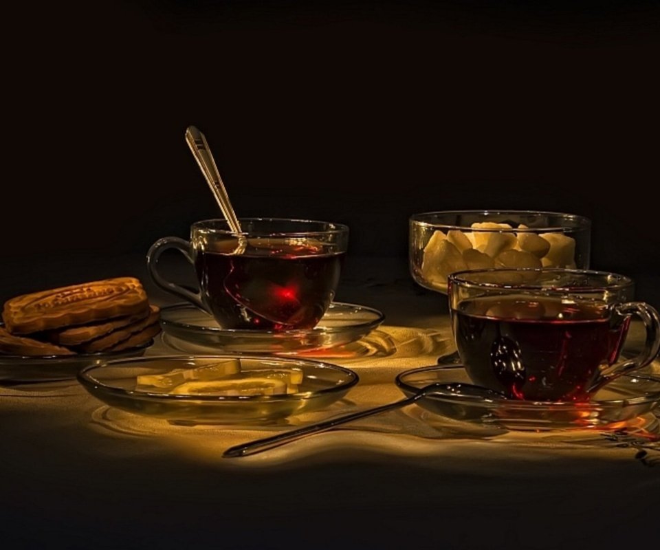 Обои лимон, чай, чашки, печенье, натюрморт, ложки, lemon, tea, cup, cookies, still life, spoon разрешение 1933x1080 Загрузить