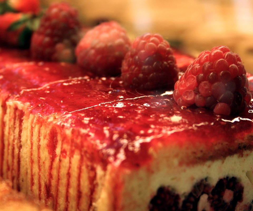 Обои малина, ягоды, сладкое, выпечка, десерт, рулет, raspberry, berries, sweet, cakes, dessert, roll разрешение 2560x1600 Загрузить