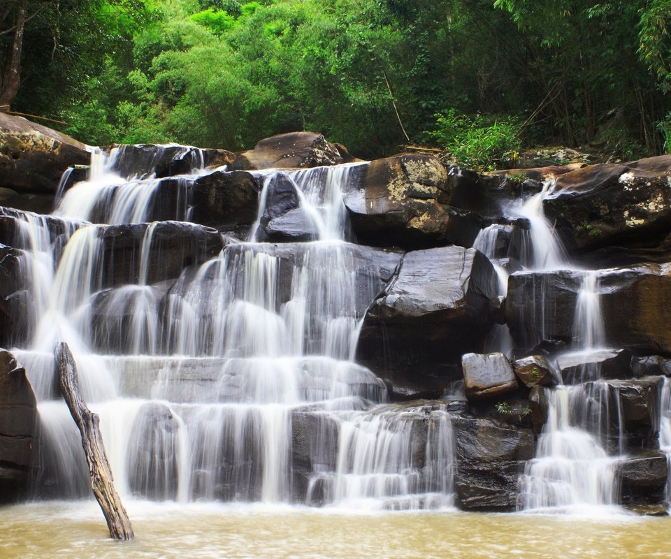 Обои деревья, природа, водопад, деревь, the nature, a waterfall, trees, nature, waterfall разрешение 2880x1920 Загрузить