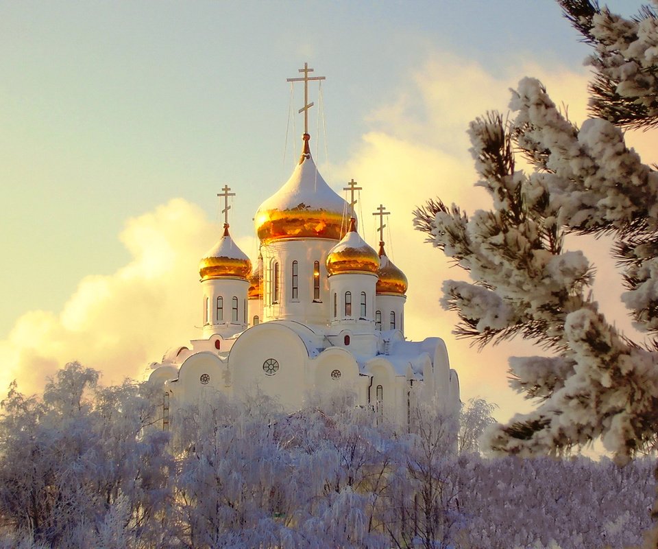 Обои зима, церковь, winter, church разрешение 1920x1380 Загрузить