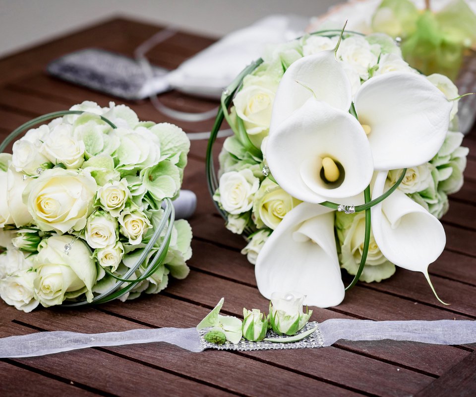 Обои розы, букет, белые, каллы, венчание, роз, букеты, roses, bouquet, white, calla lilies, wedding, bouquets разрешение 4200x2800 Загрузить