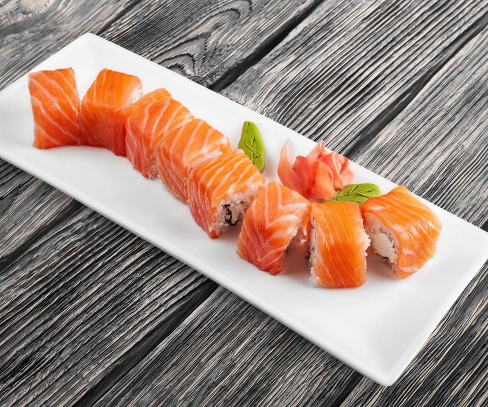 Обои суши, роллы, японская кухня, sushi, rolls, japanese cuisine разрешение 2880x1800 Загрузить