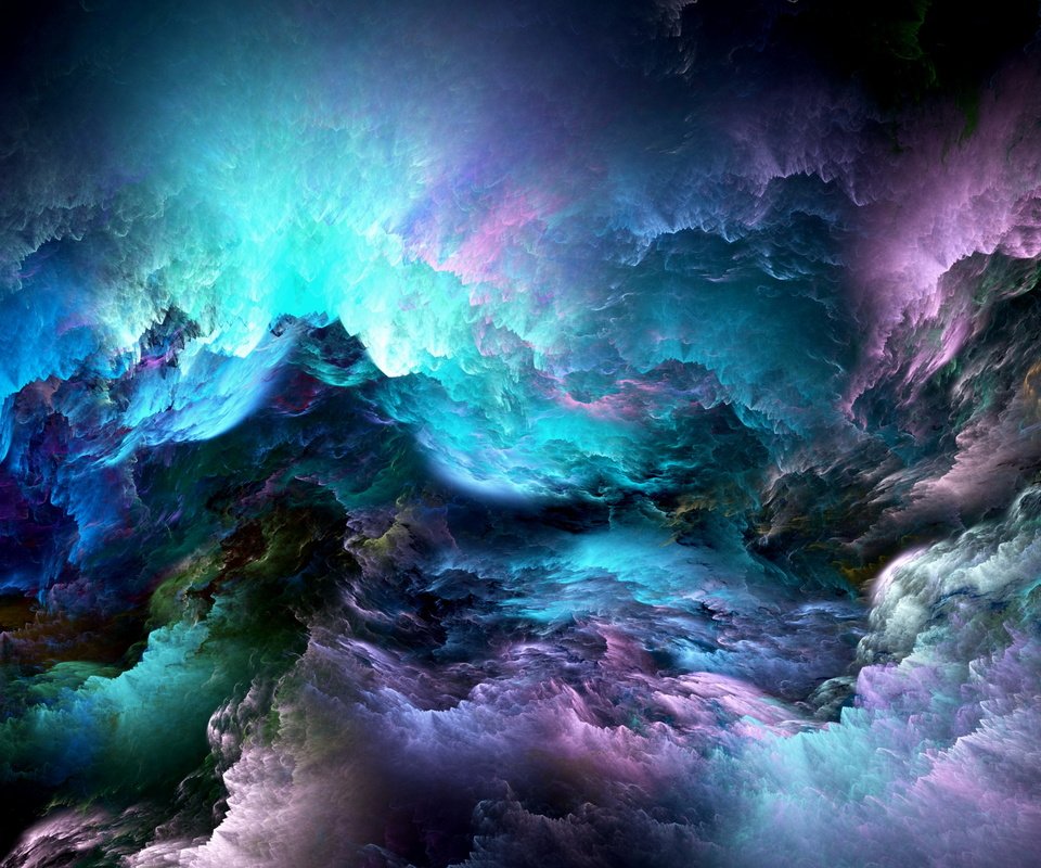 Обои облака, космос, абстракция, графика, туманность, красочные, 3д, clouds, space, abstraction, graphics, nebula, colorful, 3d разрешение 6000x4000 Загрузить