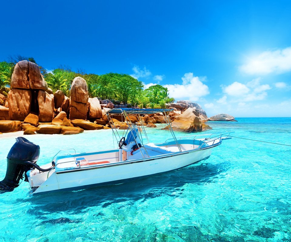Обои море, лодка, остров, тропики, сейшелы, sea, boat, island, tropics, seychelles разрешение 2463x1539 Загрузить
