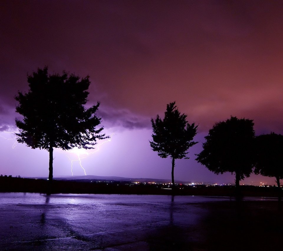 Обои деревья, буря, молния, trees, storm, lightning разрешение 1920x1200 Загрузить