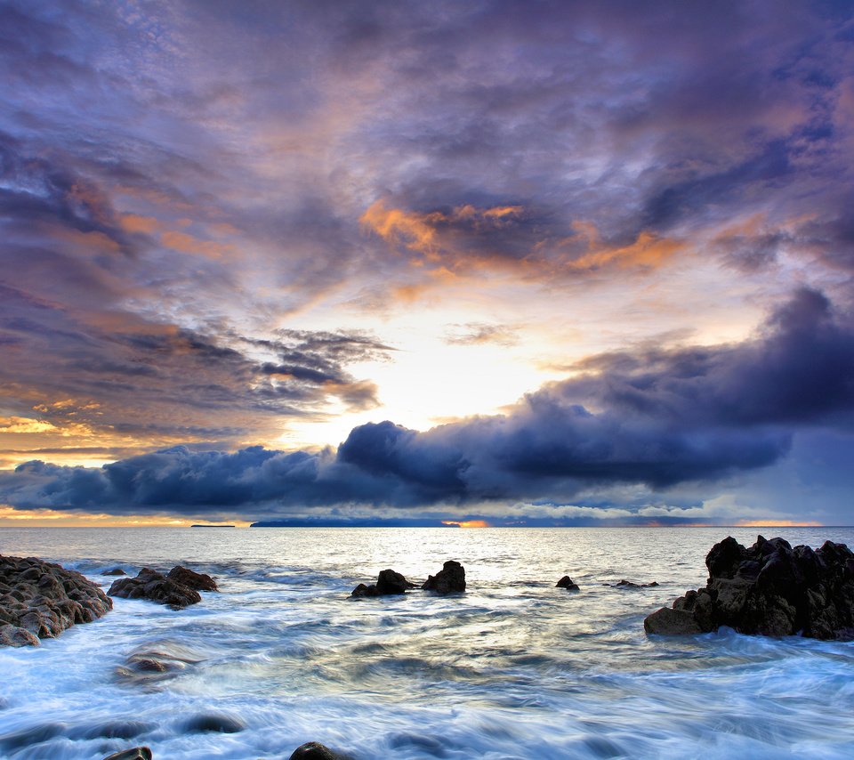 Обои небо, вода, скалы, закат, море, португалия, the sky, water, rocks, sunset, sea, portugal разрешение 2560x1600 Загрузить