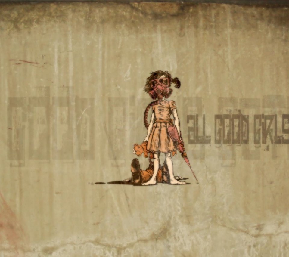 Обои мишка, девочка, десктоп, граффити, bear, girl, desktop, graffiti разрешение 1920x1200 Загрузить