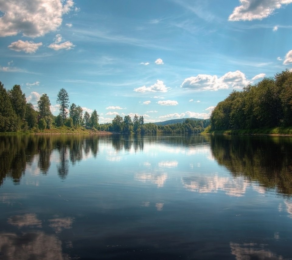Обои деревья, озеро, отражение, trees, lake, reflection разрешение 2560x1600 Загрузить