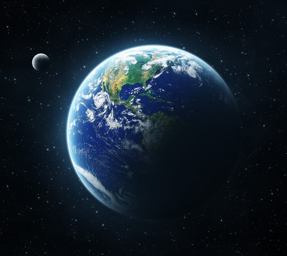 Обои земля, космос, планета, луна, terra, earth, space, planet, the moon разрешение 2560x1600 Загрузить