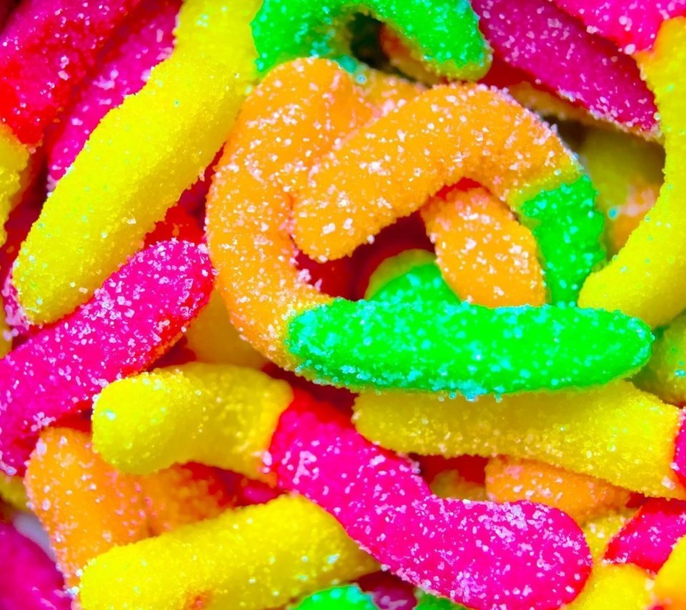Обои конфеты, сладости, разноцветный, сахар, мармелад, сладкие червячки, candy, sweets, colorful, sugar, marmalade, sweet worms разрешение 1920x1200 Загрузить