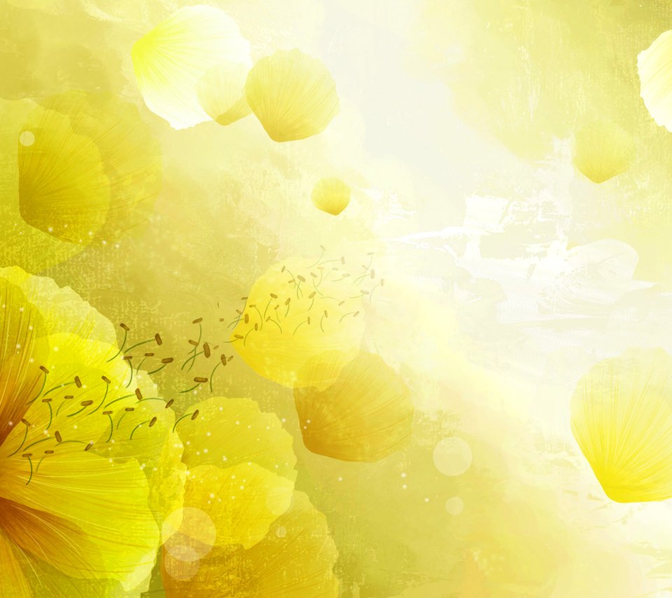 Обои желтые, арт.цветы, yellow, art.flowers разрешение 1920x1200 Загрузить