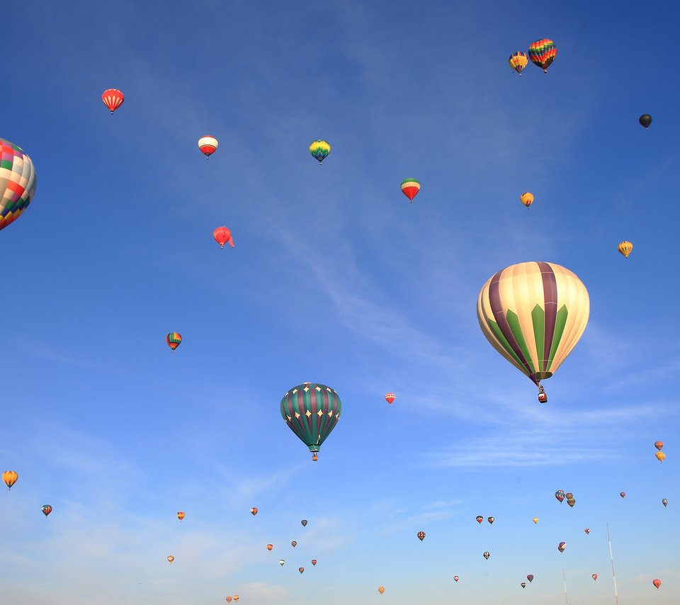 Обои небо, воздушные шары, the sky, balloons разрешение 2880x1695 Загрузить