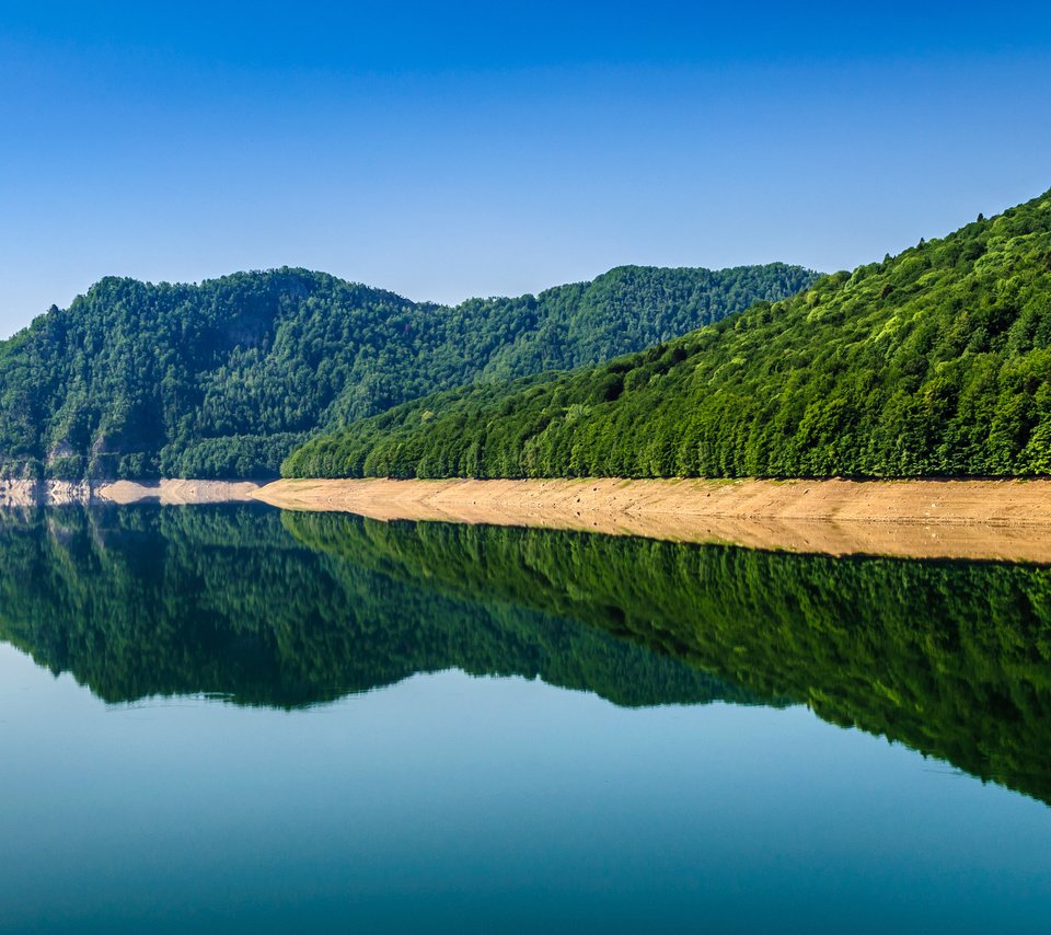 Обои небо, озеро, горы, отражение, пейзаж, румыния, the sky, lake, mountains, reflection, landscape, romania разрешение 4177x2848 Загрузить