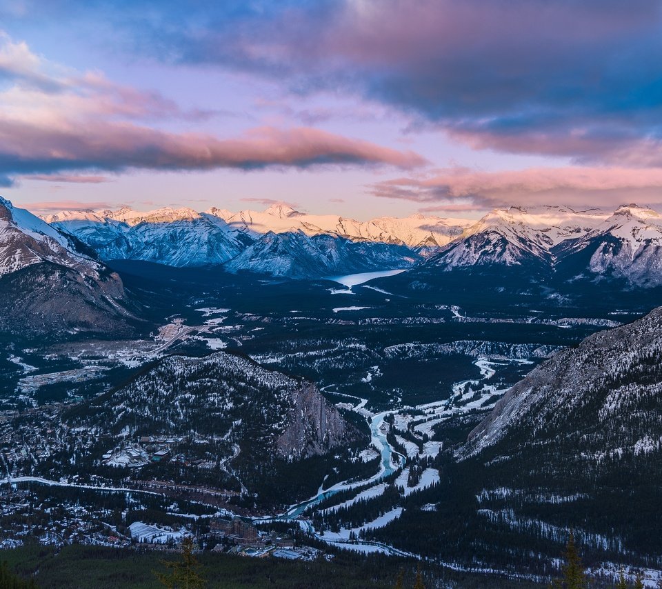 Обои горы, природа, дерево, лес, зима, канада, банф, mountains, nature, tree, forest, winter, canada, banff разрешение 3840x2160 Загрузить