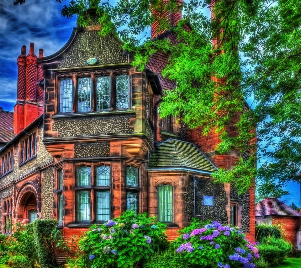 Обои цветы, домики, англия, hdr, особняк, bebington, flowers, houses, england, mansion разрешение 2700x1700 Загрузить