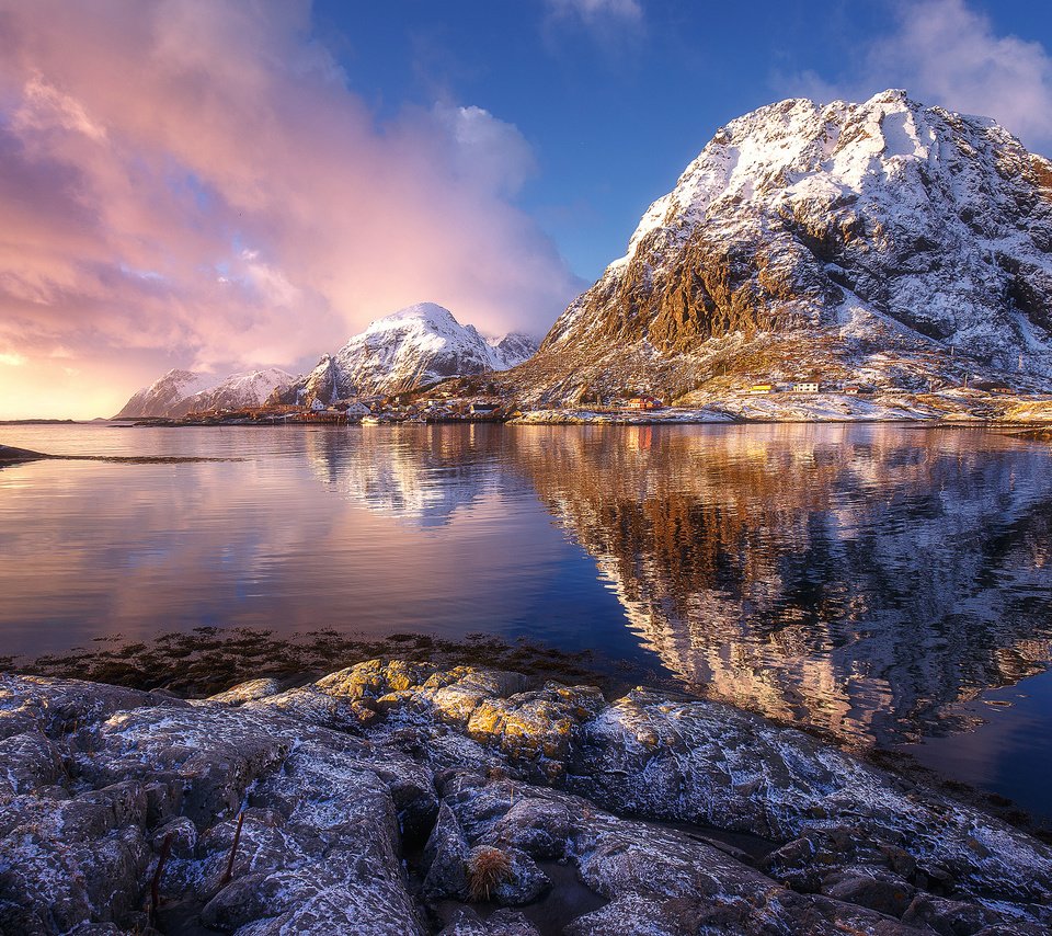 Обои небо, горы, скалы, море, норвегия, the sky, mountains, rocks, sea, norway разрешение 2500x1667 Загрузить