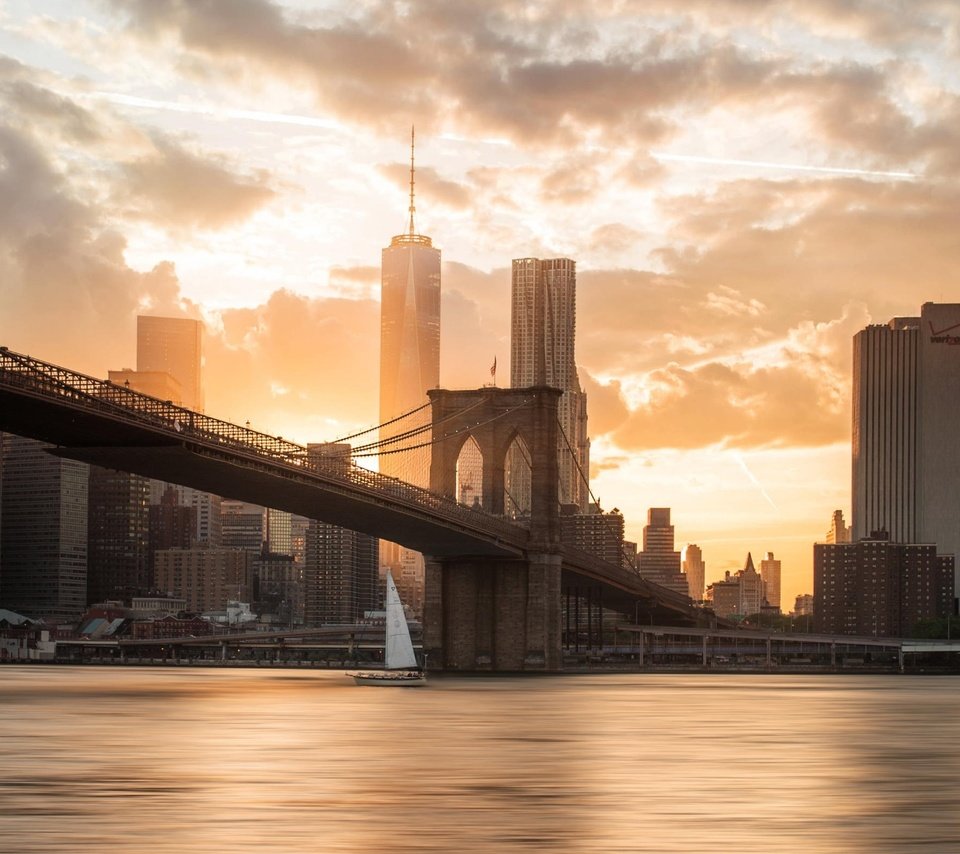 Обои река, закат, мост, город, сша, бруклин, river, sunset, bridge, the city, usa, brooklyn разрешение 2047x1585 Загрузить