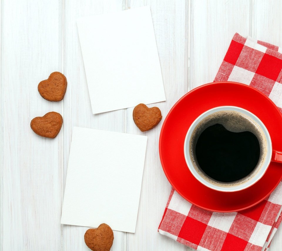 Обои кофе, чашка, сердечки, печенье, день святого валентина, coffee, cup, hearts, cookies, valentine's day разрешение 2560x1706 Загрузить