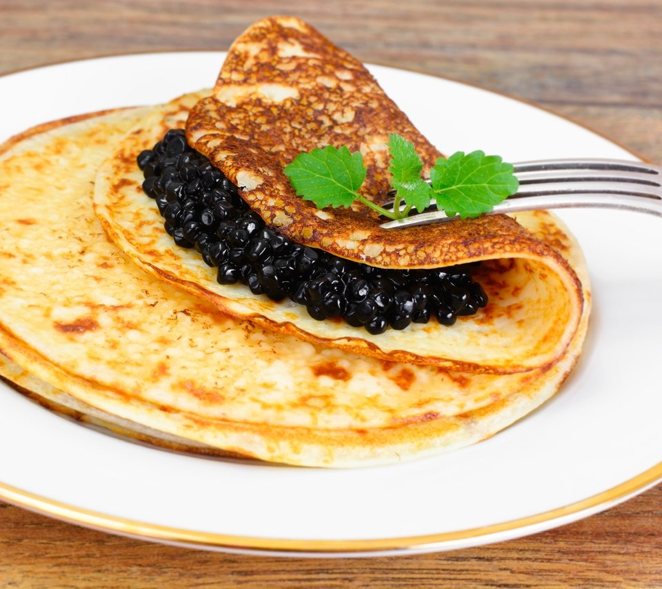Обои блинчики, икра, блины, черная икра, pancakes, caviar, black caviar разрешение 2880x1920 Загрузить