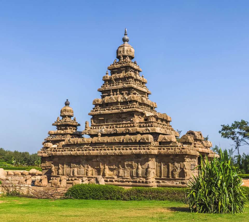 Обои храм, индия, махабалипурам, мамаллапурам, temple, india, mahabalipuram, mamallapuram разрешение 3840x2400 Загрузить